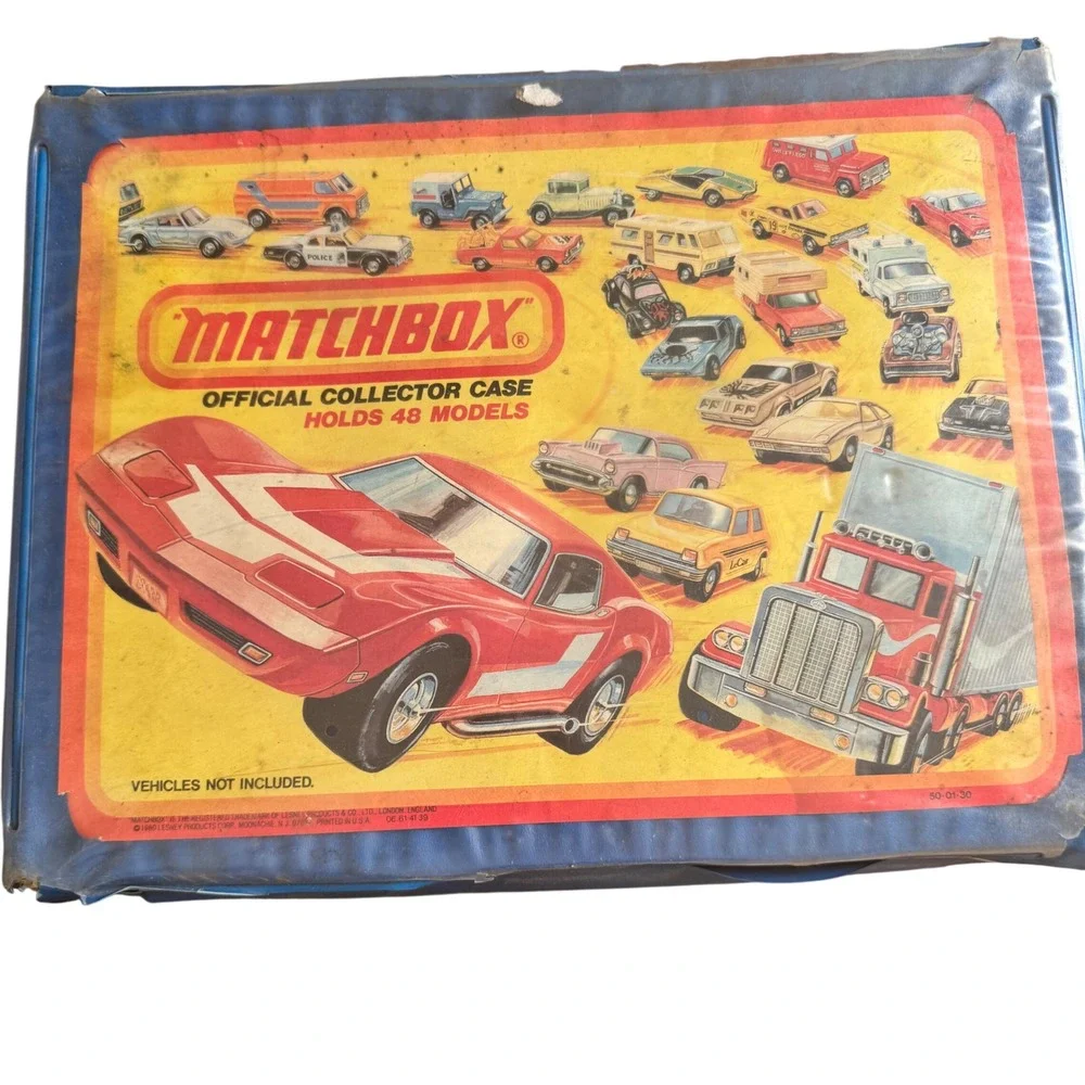 Vintage 1980 Matchbox Collector Case with 24 Diecast Cars Hot Wheels Lesney 48